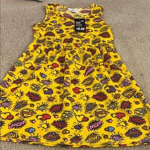 NWT! H&M Kids Yellow Comic Print Dress